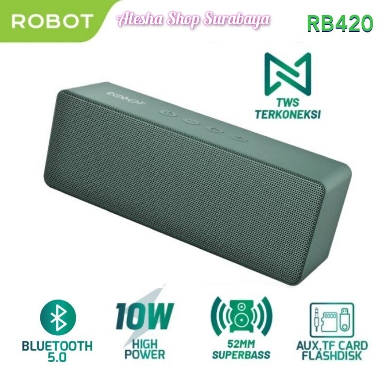 [GARANSI] ROBOT RB420 Speaker Bluetooth 5.0 Super Bass Upgrade Version 10W Stereo Portable Audio Wir