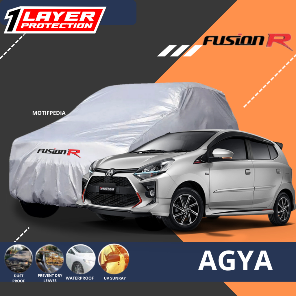 COVER MOBIL AGYA 1 LAYER FUSION R / SARUNG MOBIL PUTIH AGYA FUSION R