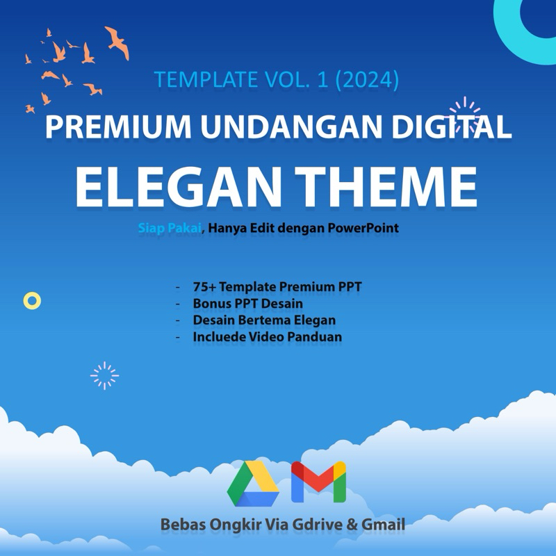 Template Undangan Pernikahan Video Premium Kekinian Tema Elegan vol. 1 PPT