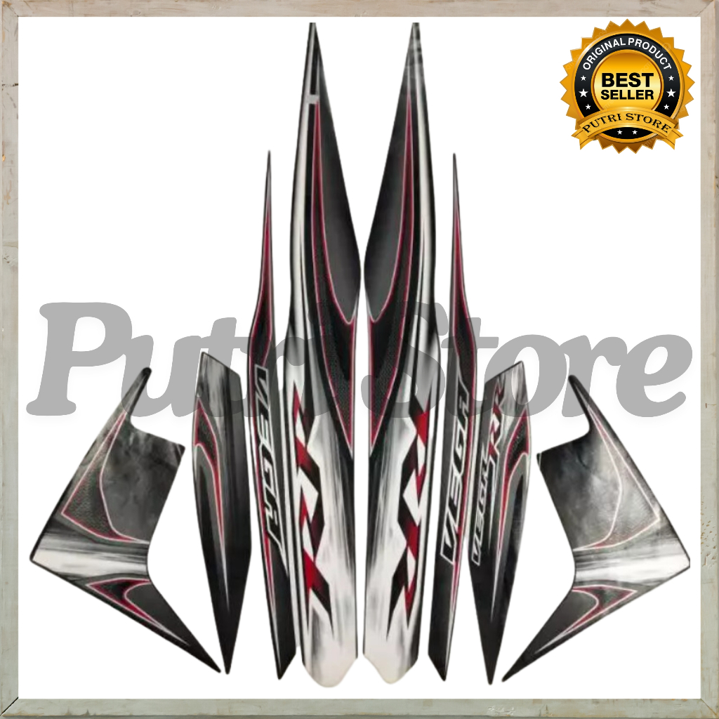 Stiker Striping Yamaha Vega RR 2013 2014 Hitam Putih List Body Motor Yamaha Vega RR