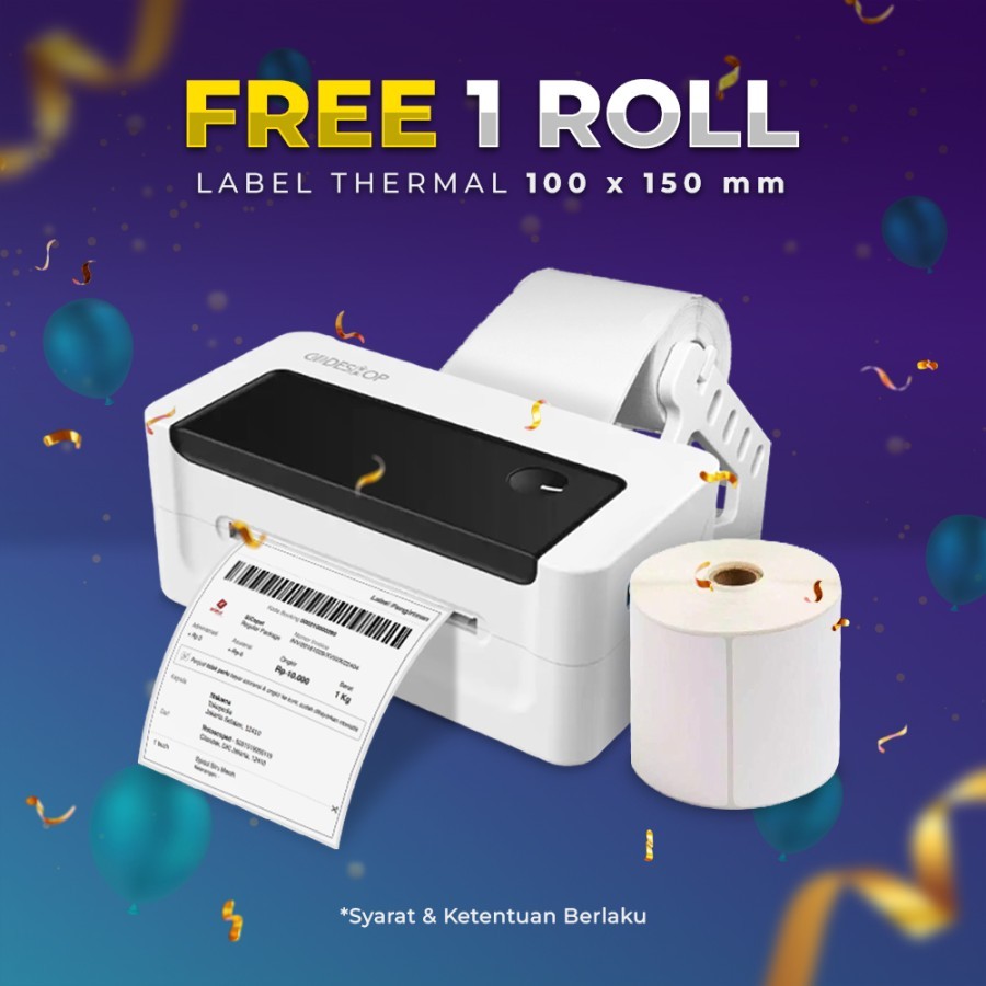 Printer Cetak Label Paket Printer Label Pengiriman A6 untuk Cetak Resi Marketplace