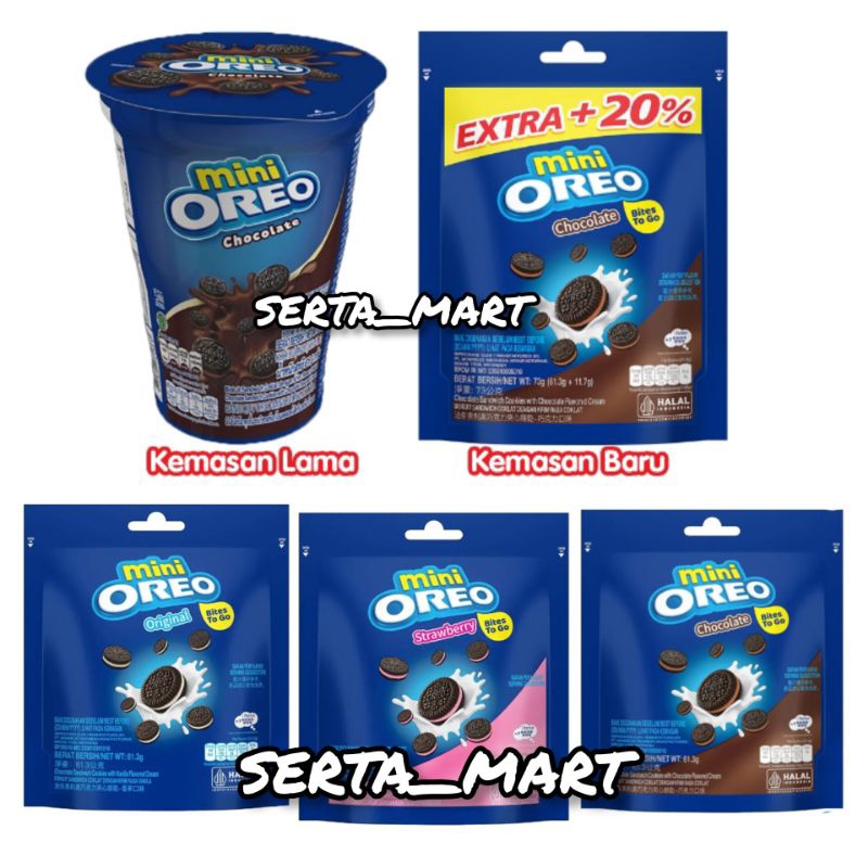 

Oreo Mini Cup 61.3gr - Biskuit Mini Oreo Coklat / Vanilla / Strawberry 61gr