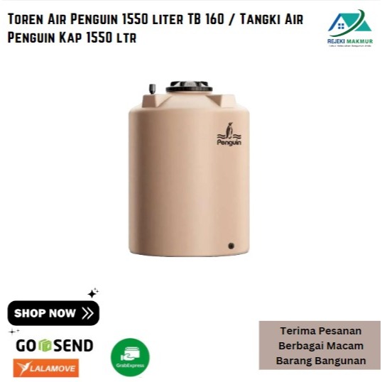 Toren Air Penguin 1550 liter TB 160 / Tangki Air Penguin Kap 1550 ltr
