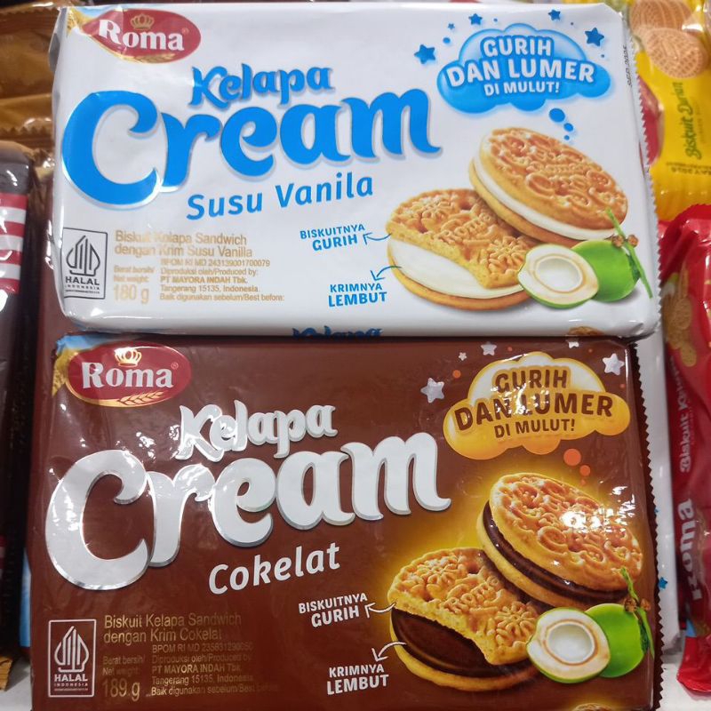 

Roma Cream Kelapa Susu Vanila/Cokelat 180g