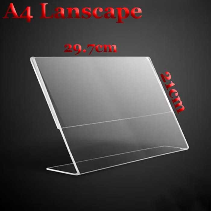 

Akrilik Tent Card A4 Landscape 1 sisi 2 mm - Acrylic Tempat Brosur Meja