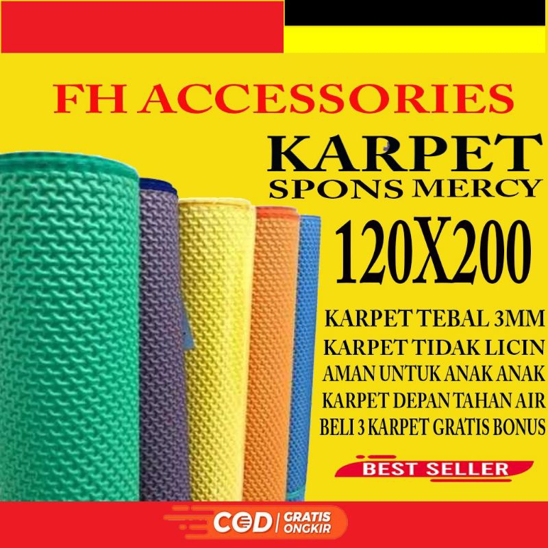 Karpet Tebal 3 Mili Polos 200x120 /  Tikar Tebal Polos Anti Slip / KARPET BENTOL TEBAL 3 MILI