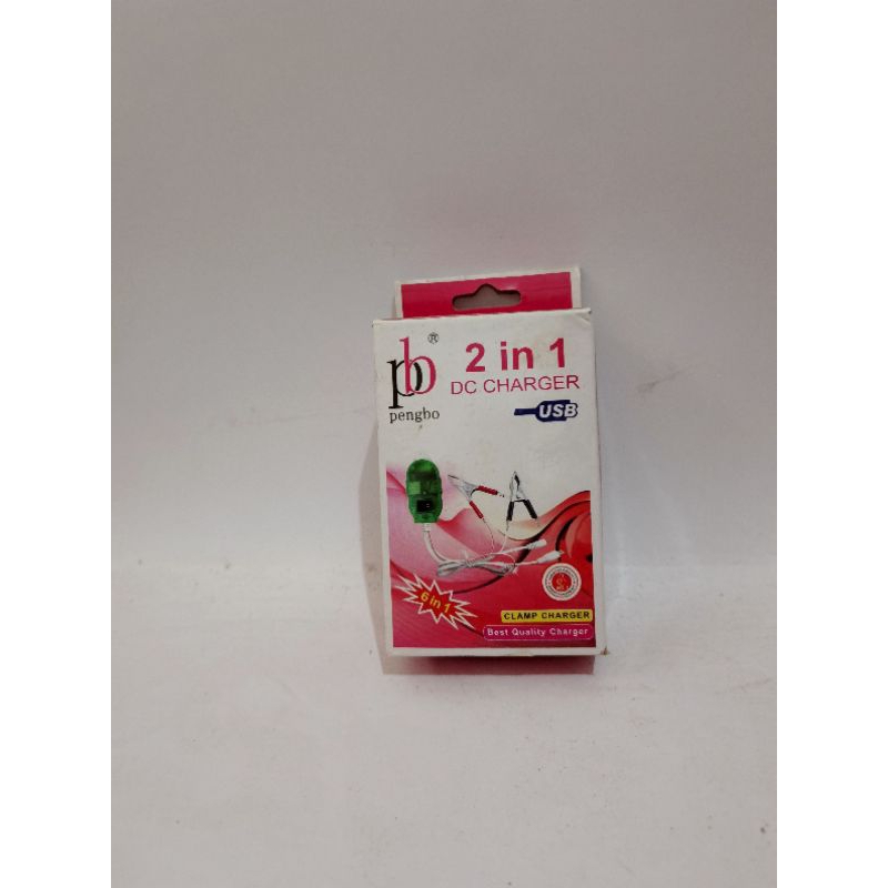 Pengbo Dc Charger Jepit aki motor hp | Charger motor