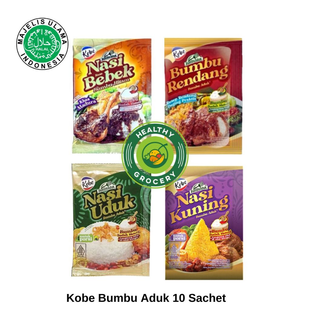 

Kobe Bumbu Aduk Instan Bumbu Rendang / Nasi Bebek Bumbu Hitam / Nasi Kuning / Nasi Uduk / Ayam Kalasan