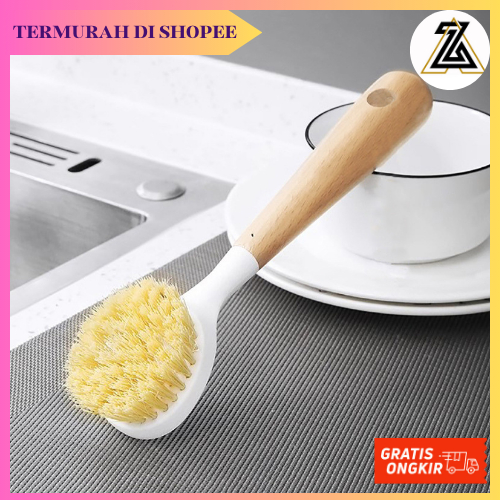 SIKAT KAYU PANCI AESTETIC SIKAT GAGANG KAYU DAPUR SIKAT PANCI BENTUK BULAT SERBAGUNA