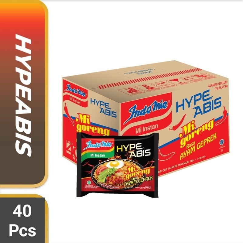 

1 Dus, Indomie Goreng HypeAbis rasa Ayam Geprek 40 Pcs