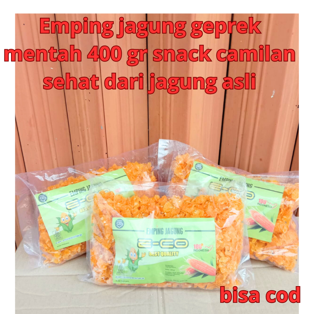 

Emping jagung geprek mentah 400 gr snack camilan sehat dari jagung asli