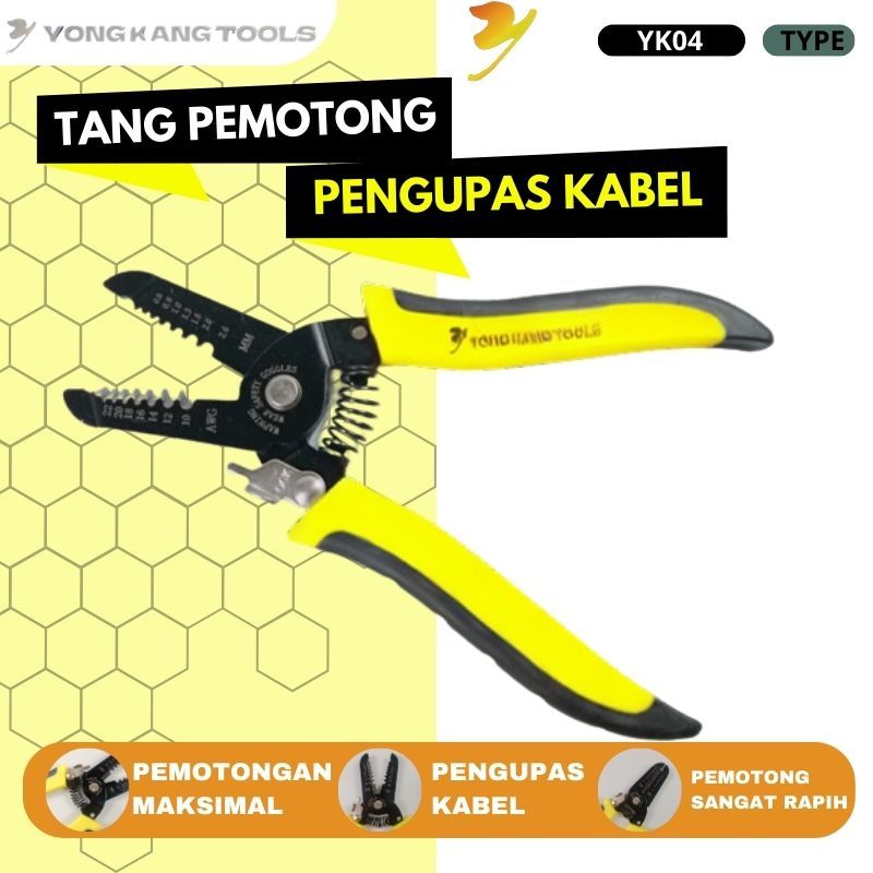 Tang Pemotong/Alat Tang Kupas Kabel/Pemotong Kabel Multifungsi
