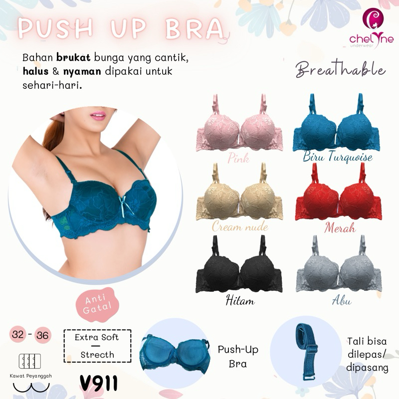 Bh push up v911 bh busa tebal / push up bra