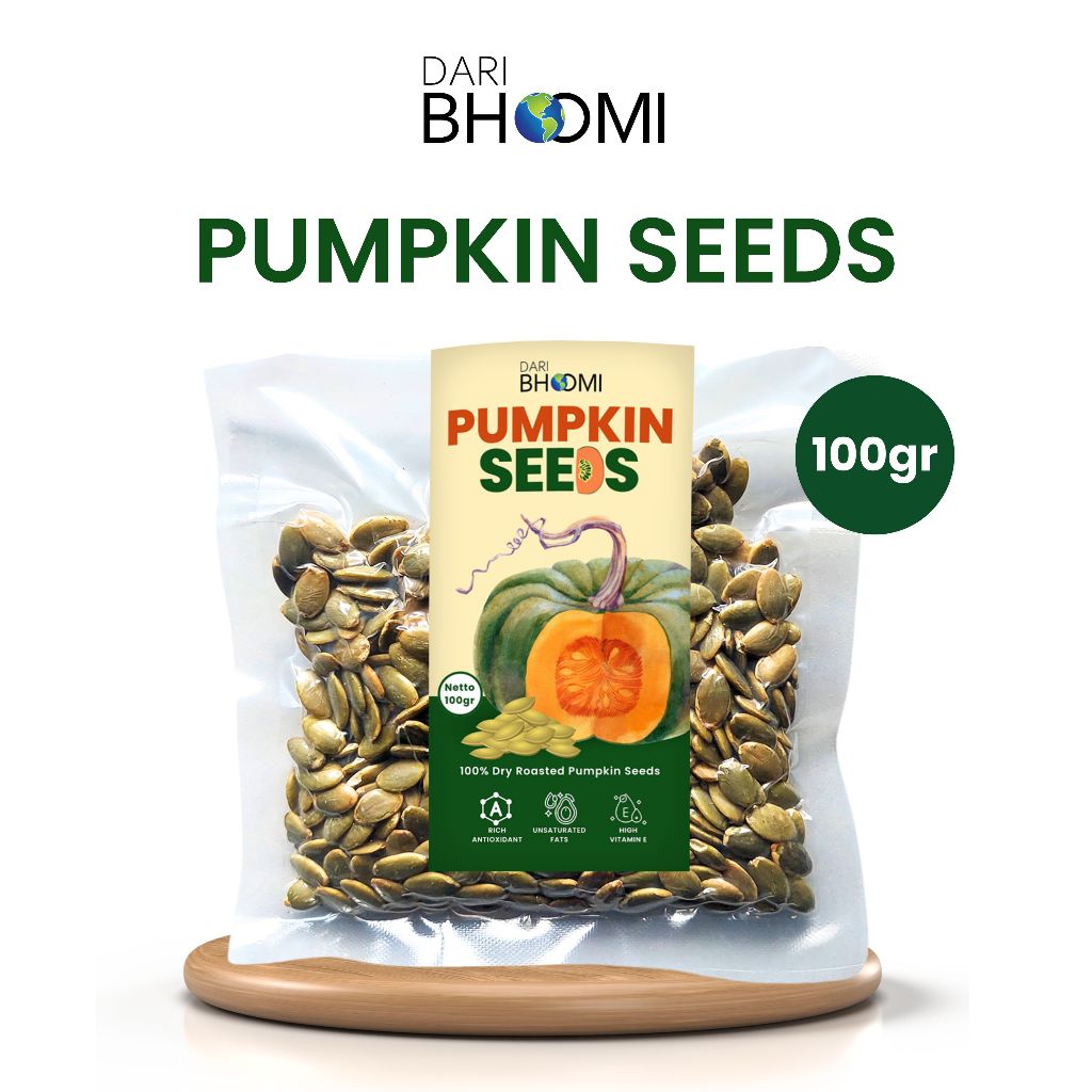 

100GR ROASTED PUMPKIN SEEDS ORGANIC / BIJI LABU KUPAS