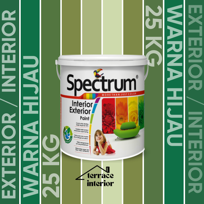Cat Tembok Spectrum Interior & Exterior Warna Hijau 25 Kg