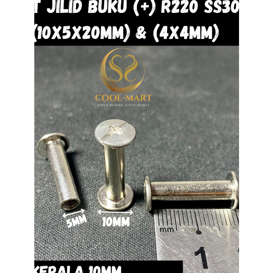 BAUT JILID BUKU (+) R220 SS304 (10X5X20MM) & (4X4MM)