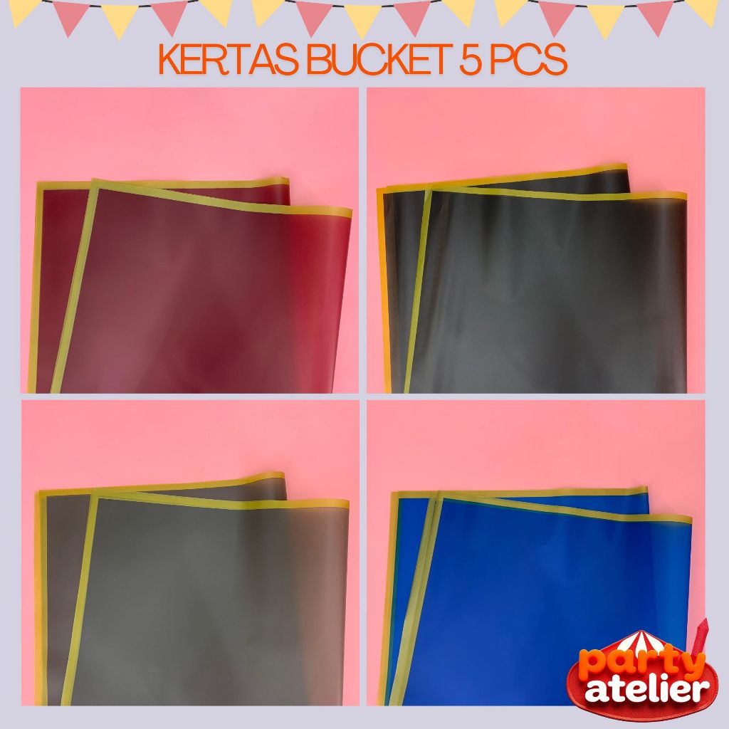 

kertas buket bunga lis emas per 5 pcs kertas bucket gold line aneka warna