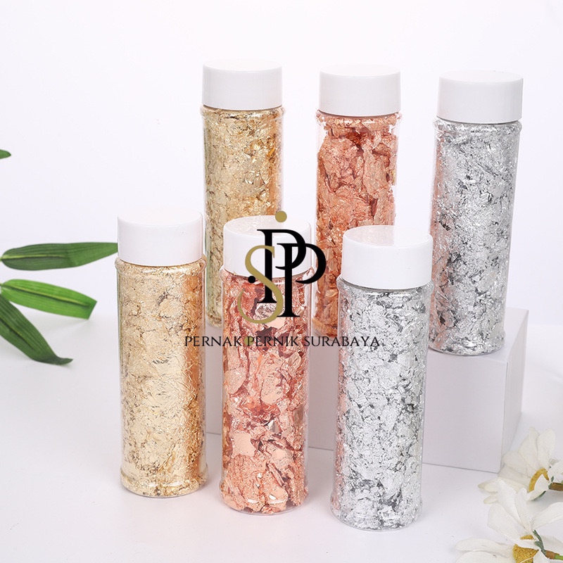 [1 BOTOL 2 GRAM] TIDAK BISA DIMAKAN TABURAN FOIL GLITTER BOTOL GLITER FOIL UNTUK DUMMY CAKE HIASAN E
