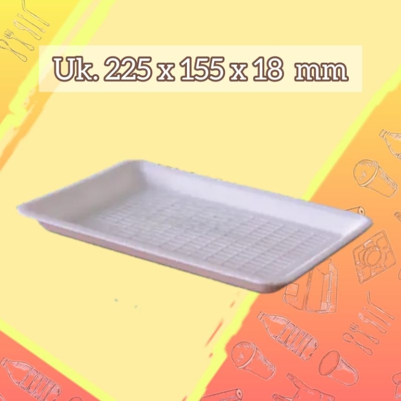 TR1 - FOAM TRAY / PIRING KOTAK / PIRING GABUS UNTUK BUAH, DAGING DAN MAKANAN 250pcs