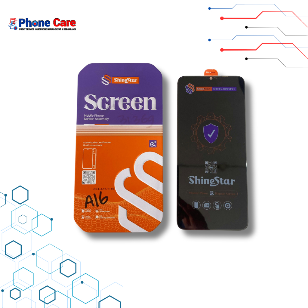 LCD DAN TOUCHSCREEN OPPO A16/REALME C25/C25s BLACK SHINE STAR