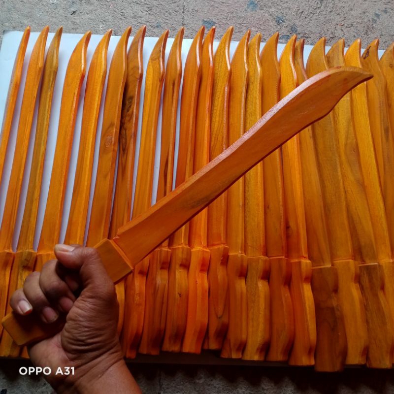 Mandau/Pedang Silat Kayu Miniatur Peraga Olahraga  Beladiri PSHT/Mandau Silat/Mandau 45cm/Mandau PSH