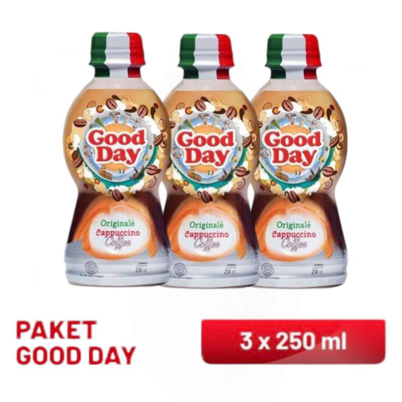 

Good Day Originale Cappuccino Coffee Botol 250ml 3 Botol GOOD DAY Originale Cappuccino Coffee Kopi 250 ml murah