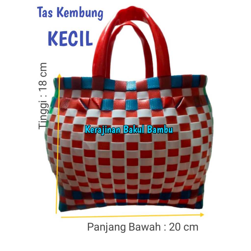 Tas KEMBUNG anyaman Plastik Sintetis Ukutran KECIL Tas keranjang tas serbaguna kerajinan anyaman