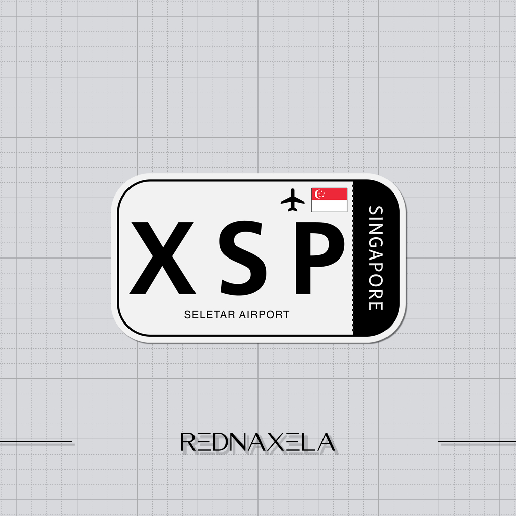 

Stiker Vinyl Seletar Airport Code XSP Sign Sticker