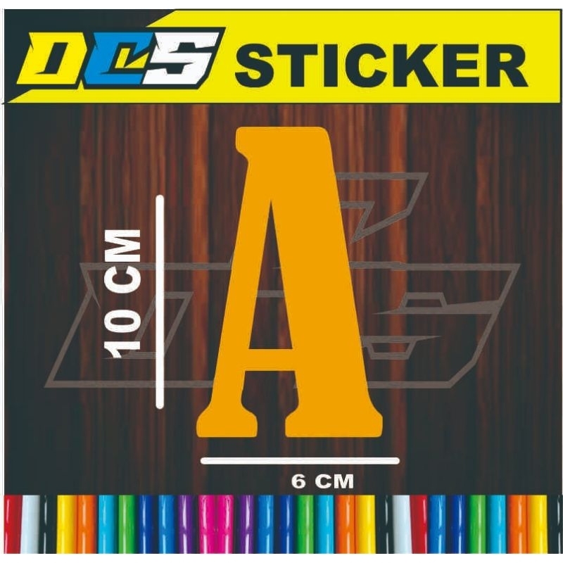 Sticker huruf abjad satu picisan sticker tempelan untuk bikin nama ukuran 10 x 6 cm