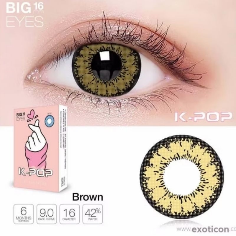 Softlens X2 KPOP BROWN 16 MM Normal By X2 Exoticon / Soflen Kpop / Kpop By X2 Exoticon / K-POP / Kpo