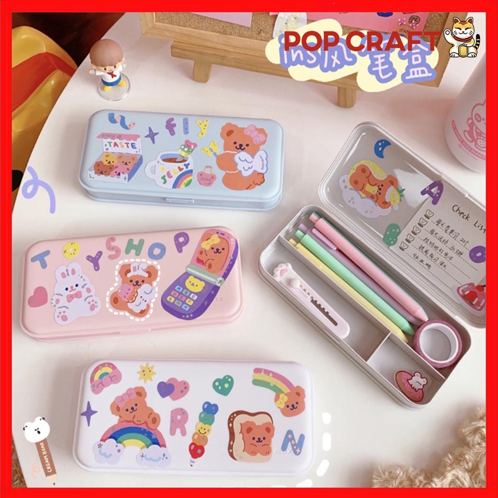 

PC Kotak Pensil Box Simple DIY Case Aesthetic Kotak Pensil Tempat Pensil / Kotak Pensil Gambar KP07