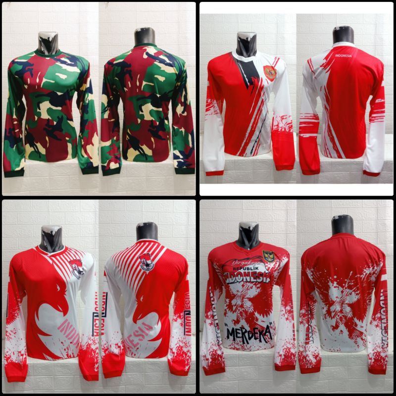 BAJU KAOS JERSEY GARUDA INDONESIA SPECIAL 17 AGUSTUS DIRGAHAYU REPUBLIK INDONESIA MERDEKA LENGAN PAN