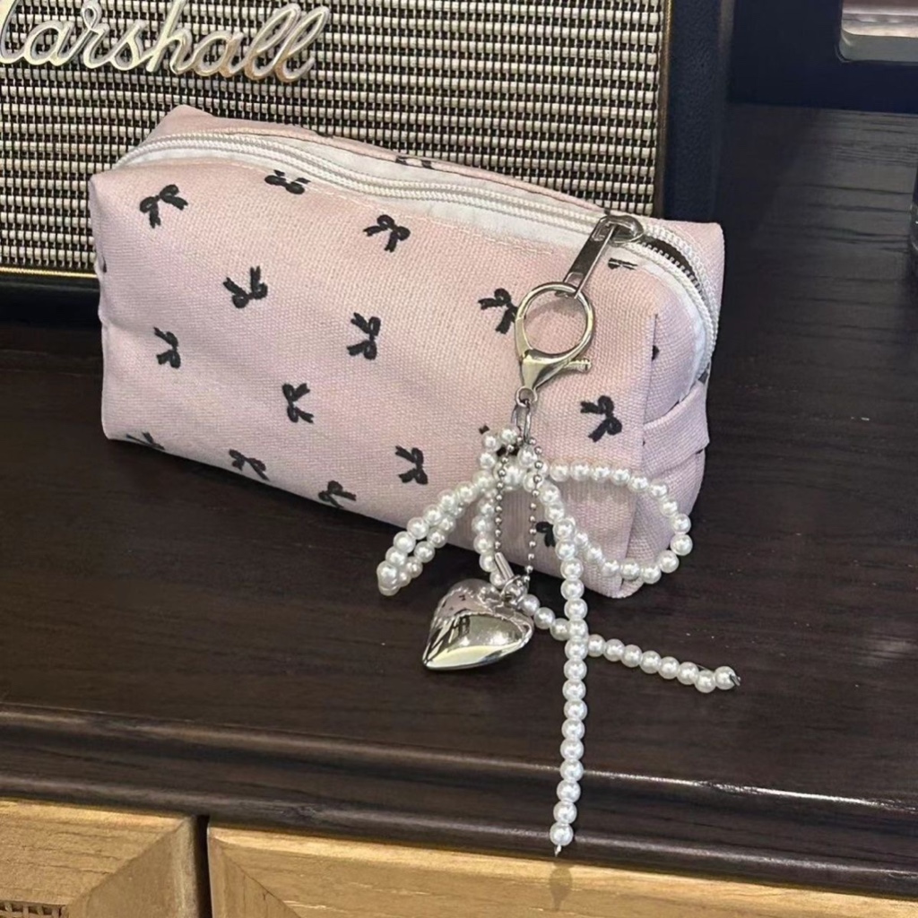 

[preorder - fordiala] dompet kotak pen pensil makeup coquette pink ribbon cantik murah