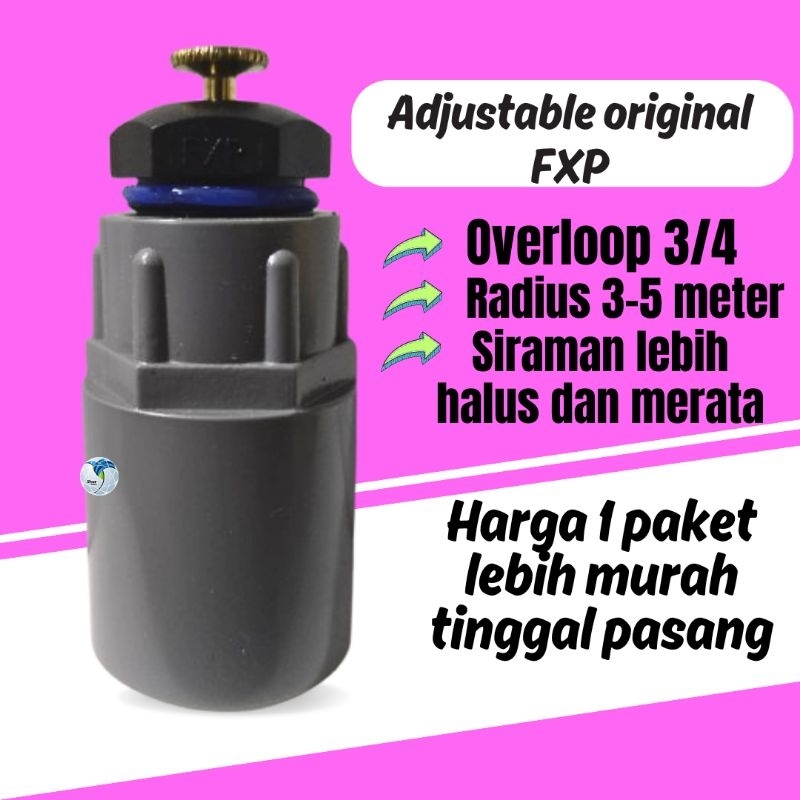 Sprinkler Adjustable Satu Paket Hemat Sprinkler+shocdrat pvc 3/4 inch sprinkler Alat Siram Tanamn Pe