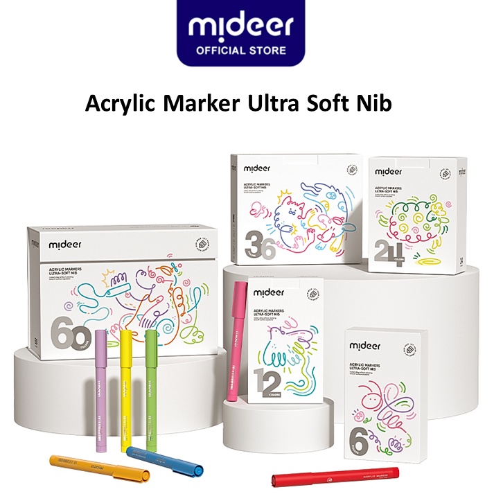 

Diskon Flash Mideer Acrylic Marker Spidol Akrilik Lembut Ultra Soft Nib 24 36 6 pcs Warna Colors Spidol Mewarnai Menggambar A64