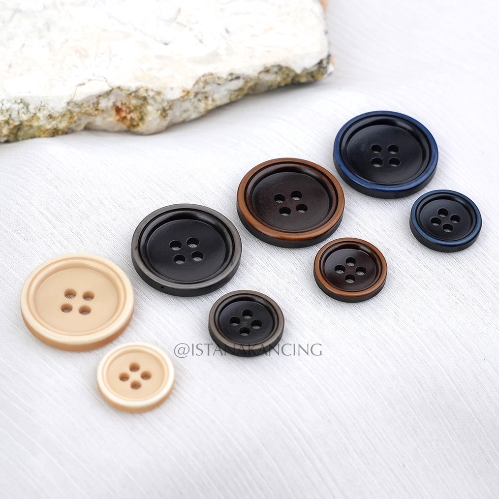 Kancing 4 Lubang LUSINAN Leonard Button Kancing Plastik Kemeja Blazer Mewah