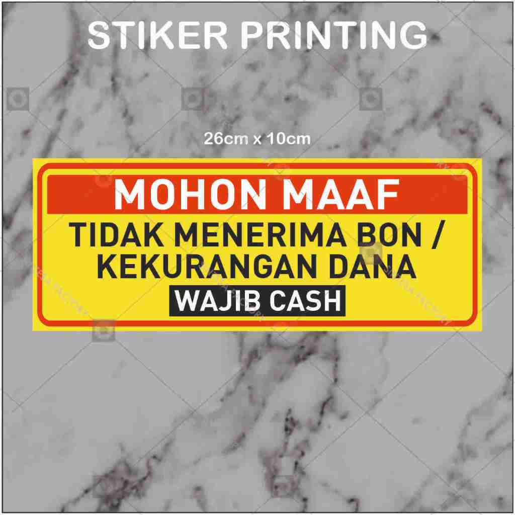 

Stiker Tidak Menerima Bon Atau Kekurangan dana