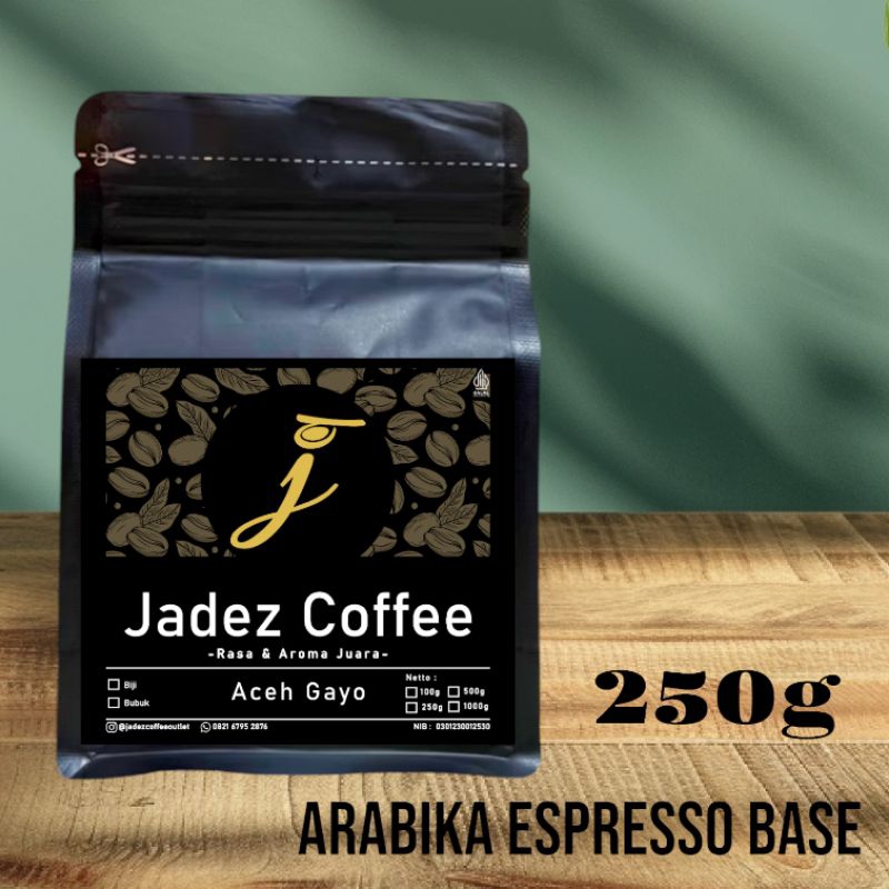 

Kopi Arabika Gayo Espresso Base 250 gr Biji/Bubuk - Jadez Coffee