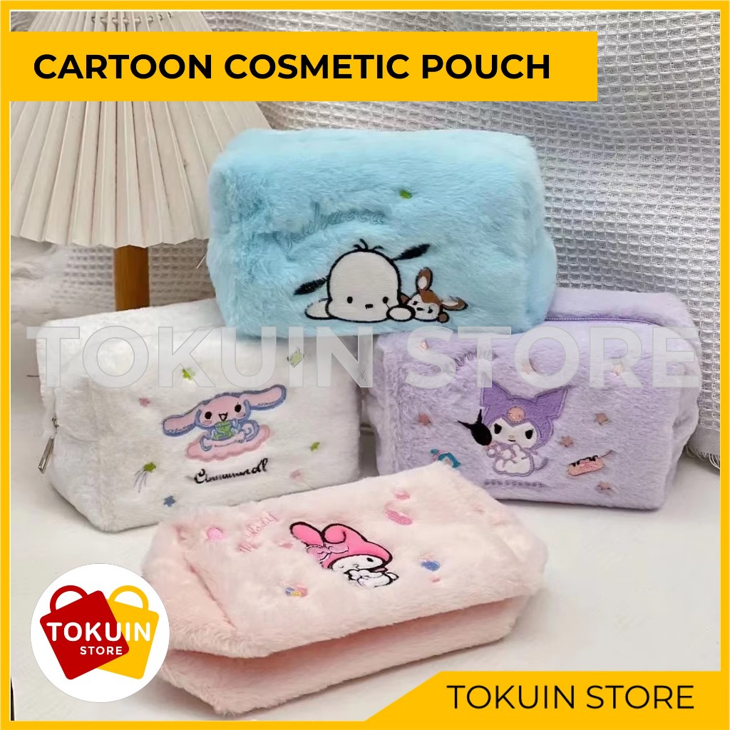 

Tempat Pensil Bulu Pencil Pouch Case Tas Kosmetik Make Up Kotak Pensil Plush Melody Kuromi Cinnamoroll Pochacco