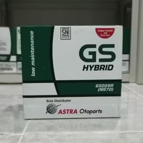 Aki Mobil Mitsubishi Lancer, Galant, Kuda NS70 / 65D26R GS Astra Hybrid Aki Basah