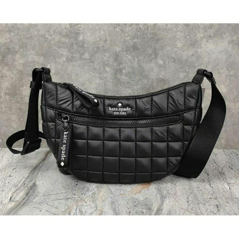 Kate Spade Camden Sling Bag Quilted Nylon Black