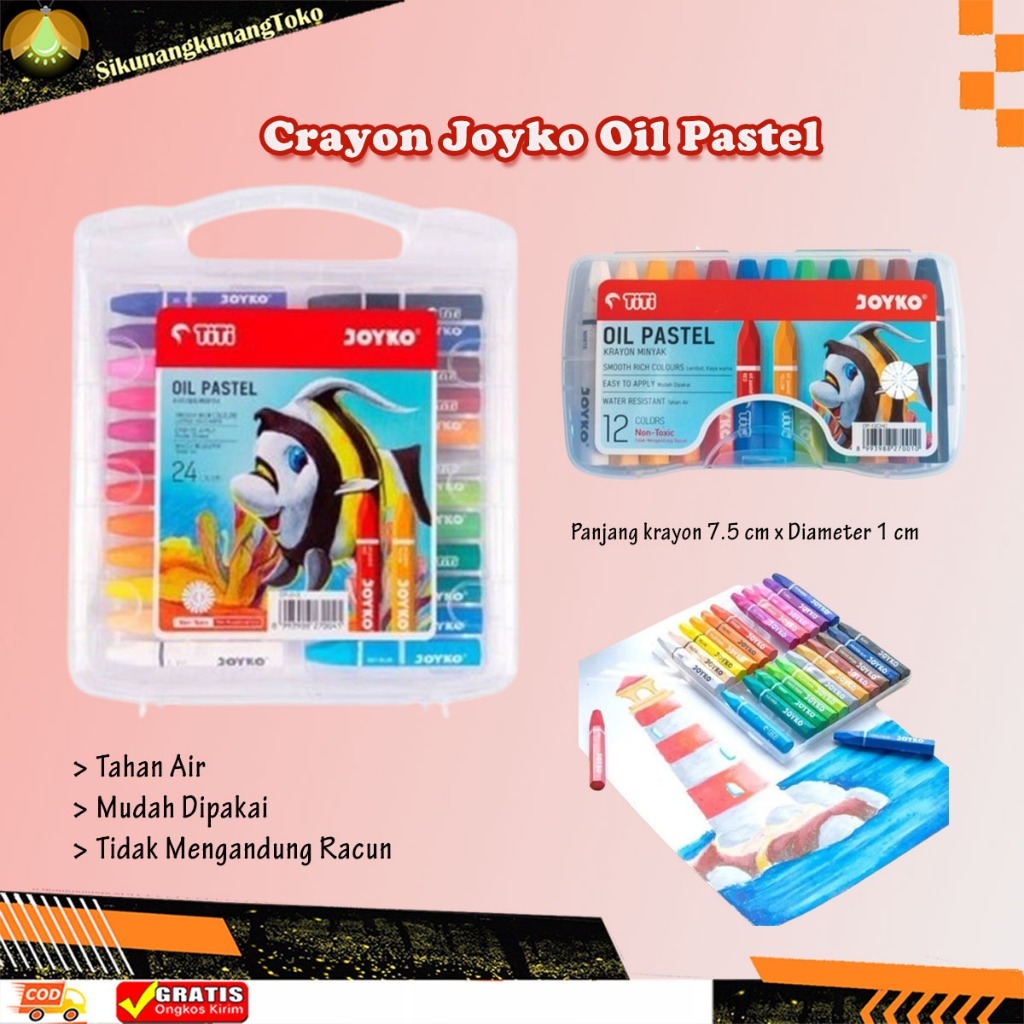 

(SKN) Crayon Colors Joyko Krayon Minyak Oil Pastel Pastels OP-12S OP-24S Mewarnai Warna Warni