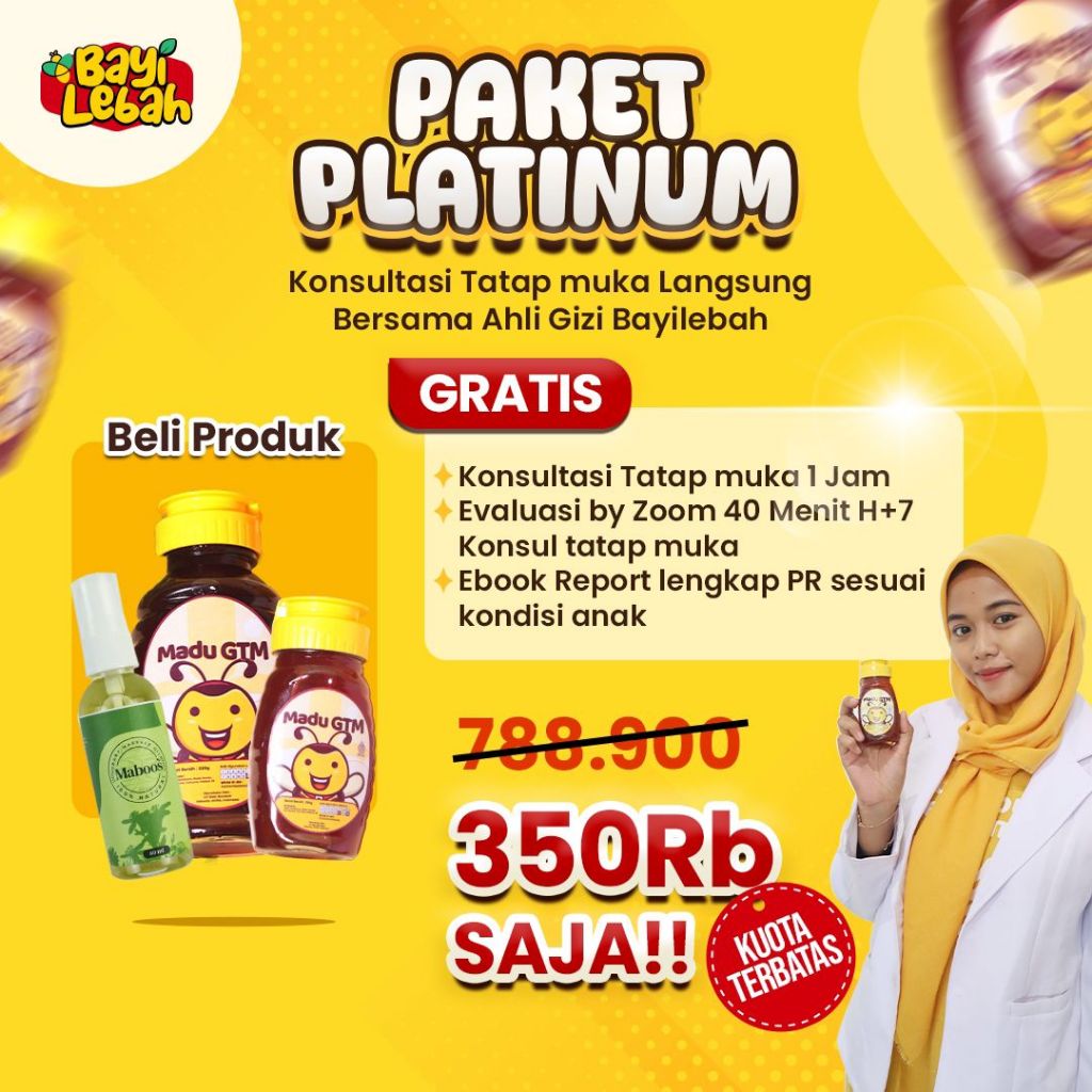 

Paket platinum HOME FEEDING SUPPORT - Bundling Madu GTM 150gr ,320gr dan Maboos 60 ml | Madu Bayi Anak | Penambah Nafsu makan