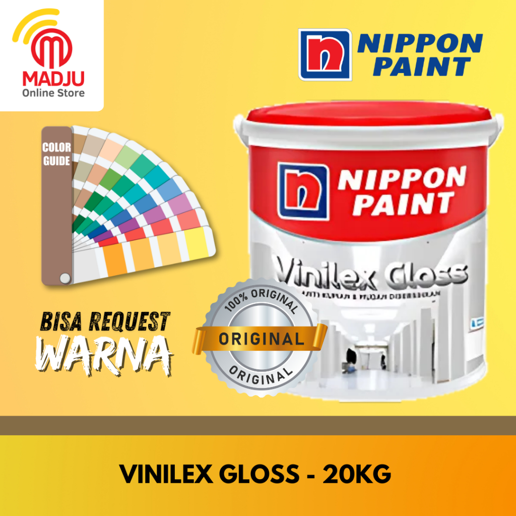 Cat Tembok NIPPON PAINT VINILEX GLOSS Cat Dinding Glossy 15 Liter Cat Tembok Interior Dalam Ruangan