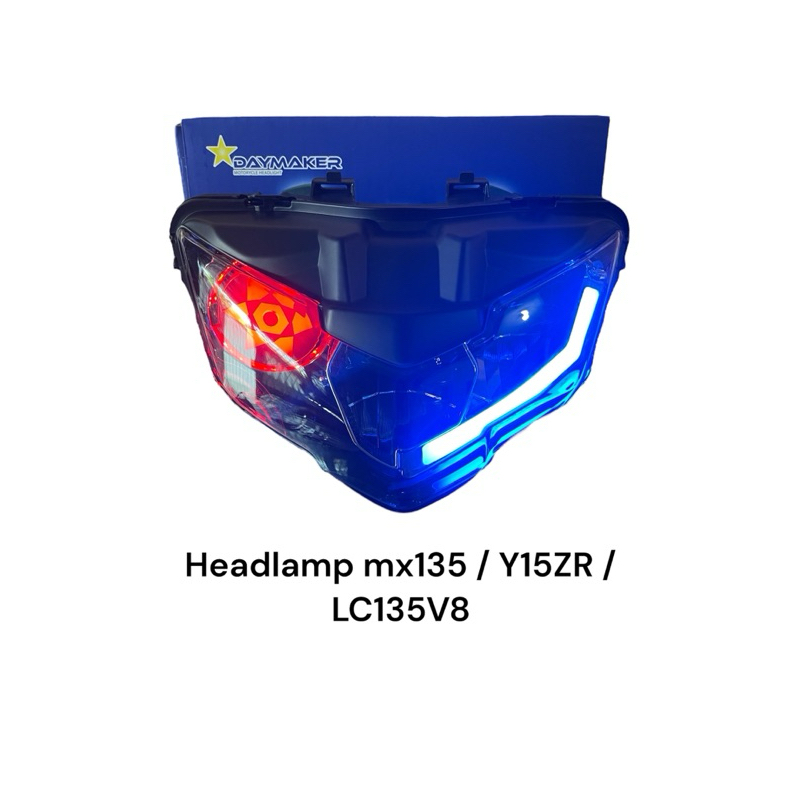 lampu depan mx new 135 v8 2022 mx king 150 rgb daymaker / headlamp y15zr v2 lc135 v8 2022 / refletor