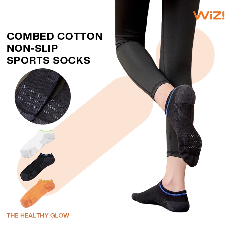 WiZi Kaos Kaki Olahraga Wanita Kaos Kaki Polos Bahan Lembut One Size Poundfit Kaos Kaki