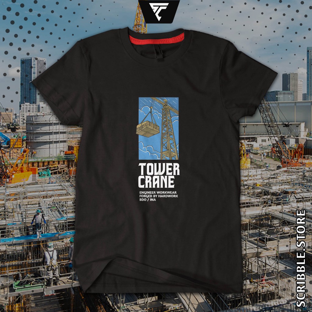 Kaos Operator Tower Crane | Kaos Engineer Workwear | Kaos Pekerja Lapangan | Baju Pekerja Proyek