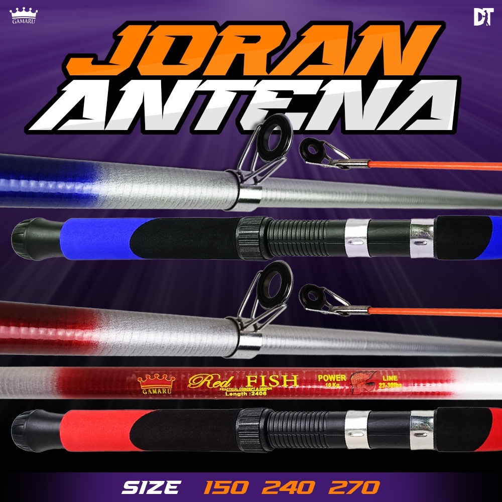 Joran Antena Getsu Rudal Gamaru Red Fish Be One ATF Size 150 180 240 270 cm Joran Pancing Teleskopik