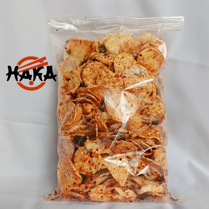 

[Campur] Keripik tempe dan Emping singkong pedas daun jeruk 350gr