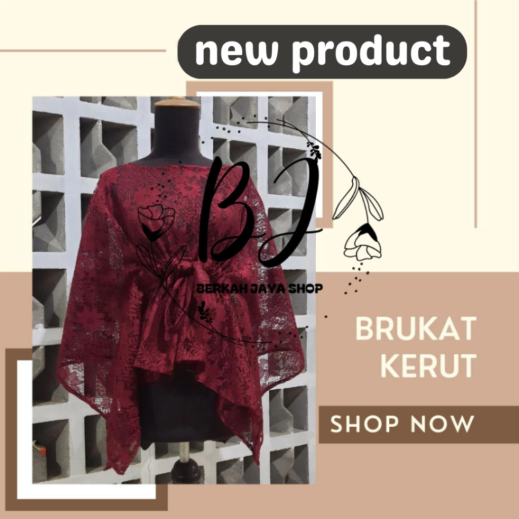 Diskon Cardigan Brokat Kerut Serut Remaja Dewasa Crop Outer Brukat Cape Kondangan Pesta Baju Broklat